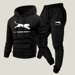 Leopard Print Tracksuit in All Black