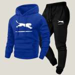 Leopard Print Tracksuit in Blue Black