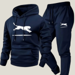 Leopard Print Tracksuit in Dark Blue