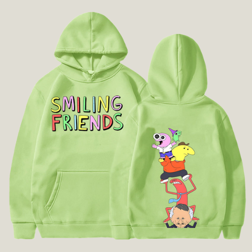 Smiling Friends Hoodie Light Green