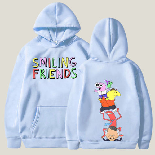 Smiling Friends Hoodie Sky Blue