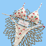 Cherry Print Triangle String Bikini