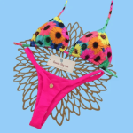 Floral Pink Triangle String Bikini