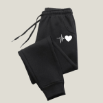 Heart Beat Joggers in Black