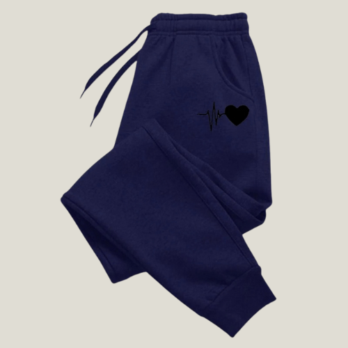 Heart Beat Joggers in Dark Blue Black