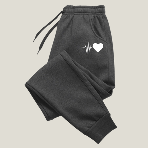Heart Beat Joggers in Dark Grey