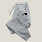 Heart Beat Joggers in Grey Black