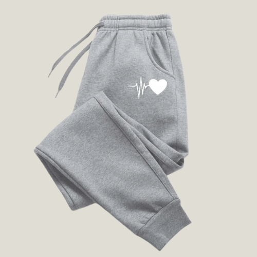 Heart Beat Joggers in Grey