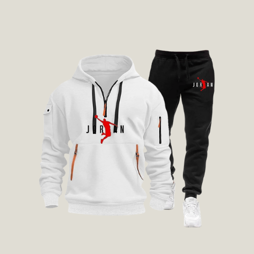 Jordan Tracksuit in White and Black