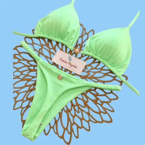Lime Green Brazilian String Bikini