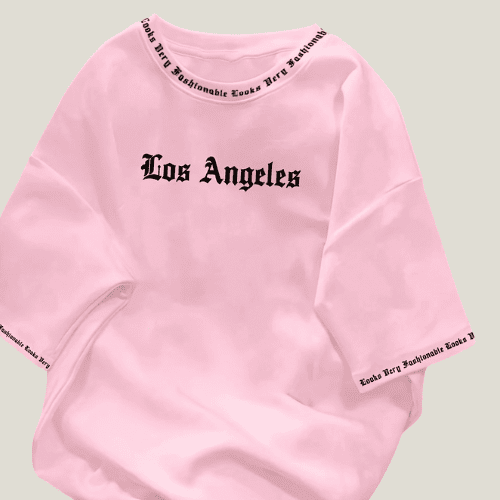 Los Angeles Oversized T-Shirt Light Pink