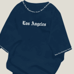 Los Angeles Oversized T-Shirt Navy Blue