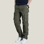 Man straight leg cargo pants Green