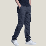Man Straight Leg Cargo Pants Navy Blue