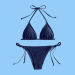 Navy Triangle String Bikini