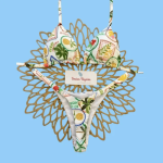 Tropical Print Triangle String Bikini