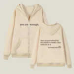 Dear Person Behind Me Zip Up Hoodie Cream