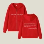 Dear Person Behind Me Zip Up Hoodie Red
